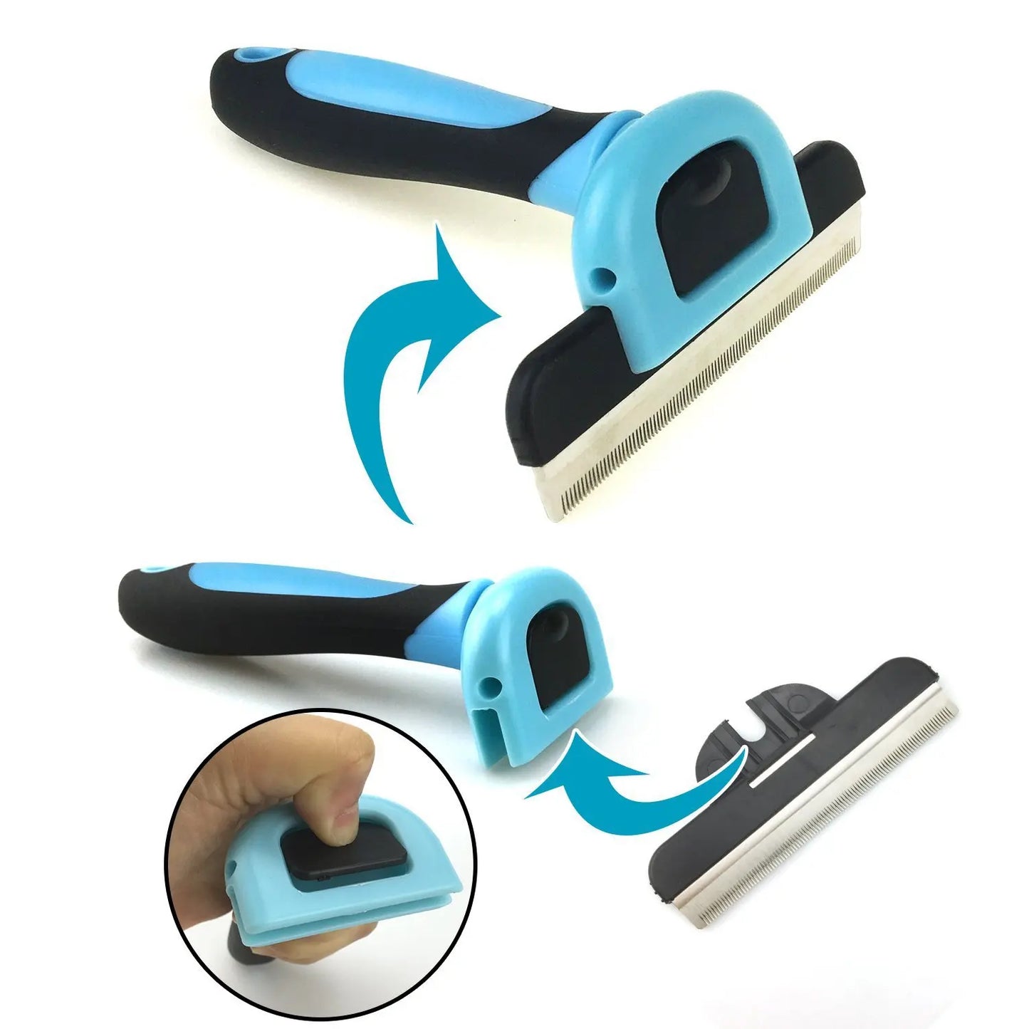 Ultimate Dog & Cat Grooming Tool: Detachable Stainless Steel Hair Remover Comb for Effortless Fur Care