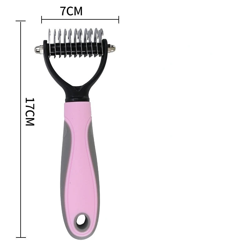 Ultimate Dog & Cat Grooming Tool: Detachable Stainless Steel Hair Remover Comb for Effortless Fur Care