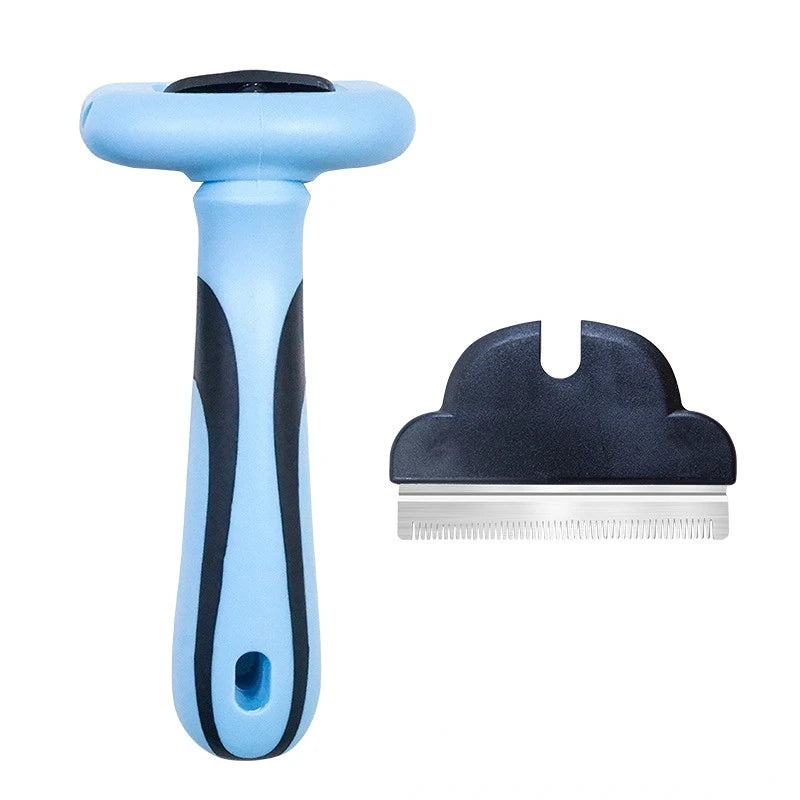 Ultimate Dog & Cat Grooming Tool: Detachable Stainless Steel Hair Remover Comb for Effortless Fur Care