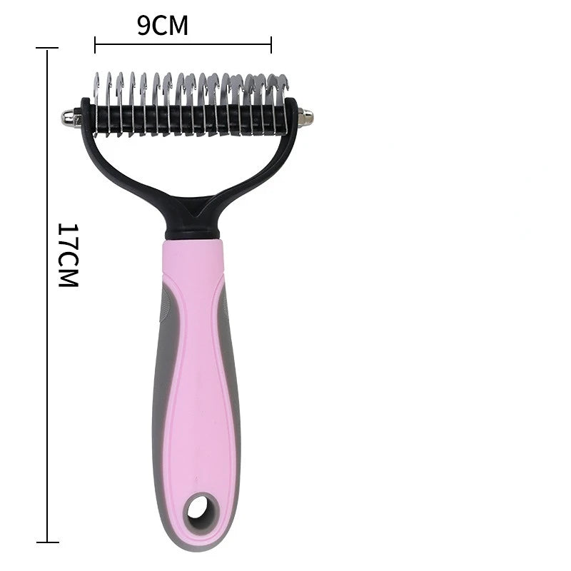 Ultimate Dog & Cat Grooming Tool: Detachable Stainless Steel Hair Remover Comb for Effortless Fur Care