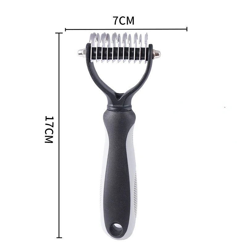 Ultimate Dog & Cat Grooming Tool: Detachable Stainless Steel Hair Remover Comb for Effortless Fur Care