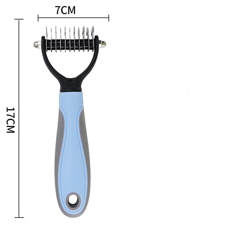 Ultimate Dog & Cat Grooming Tool: Detachable Stainless Steel Hair Remover Comb for Effortless Fur Care