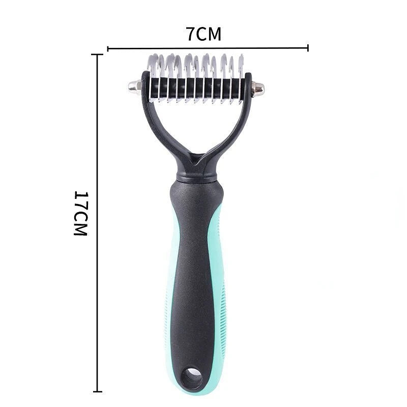 Ultimate Dog & Cat Grooming Tool: Detachable Stainless Steel Hair Remover Comb for Effortless Fur Care
