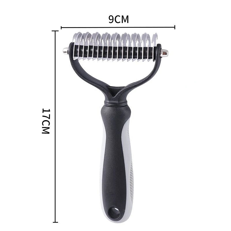 Ultimate Dog & Cat Grooming Tool: Detachable Stainless Steel Hair Remover Comb for Effortless Fur Care