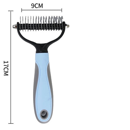 Ultimate Dog & Cat Grooming Tool: Detachable Stainless Steel Hair Remover Comb for Effortless Fur Care
