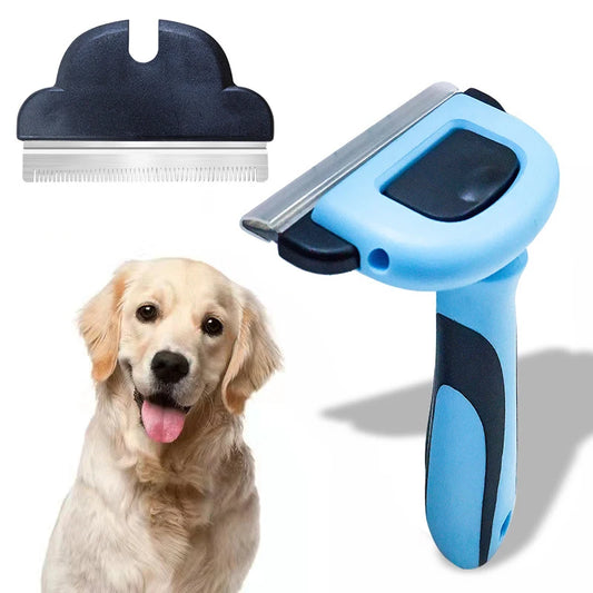 Ultimate Dog & Cat Grooming Tool: Detachable Stainless Steel Hair Remover Comb for Effortless Fur Care